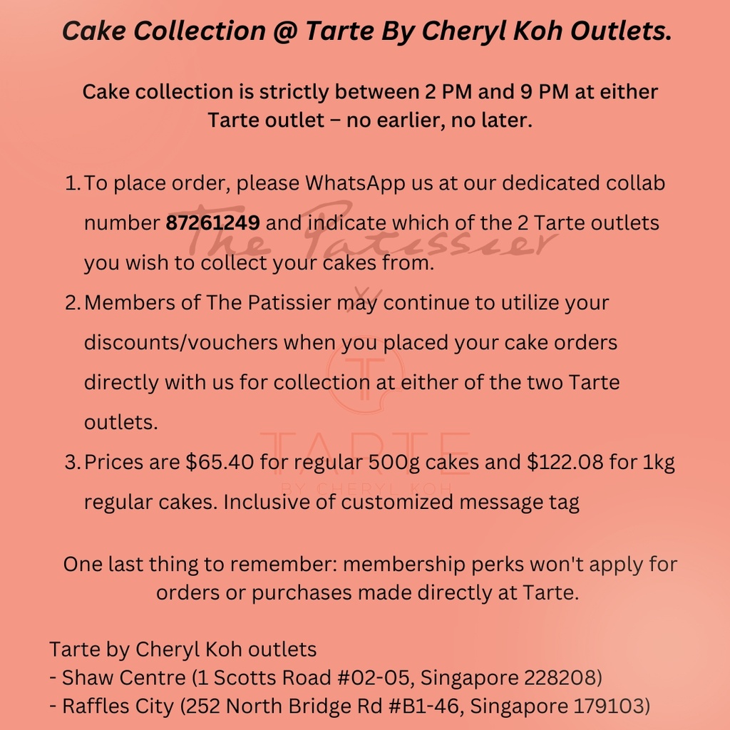 The_Patissier's Cake Collection_ @_Tarte_By_Cheryl_Koh_Outlets